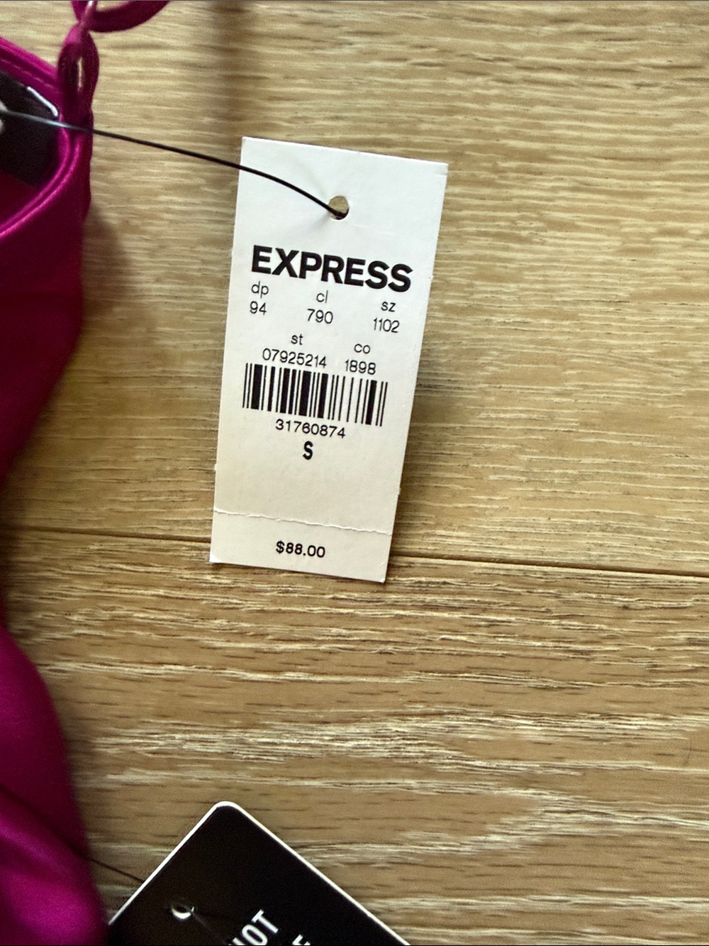 Express Hot Pink Satin Cowl-Neck Wide-Leg Jumpsuit - Picture 2 of 8